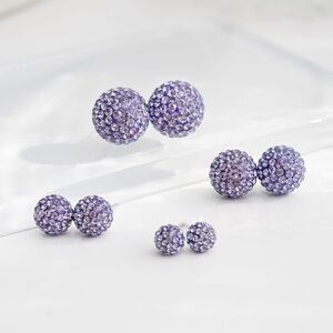 Hillberg & Berk 10mm Periwinkle Sparkle Ball Earrings
